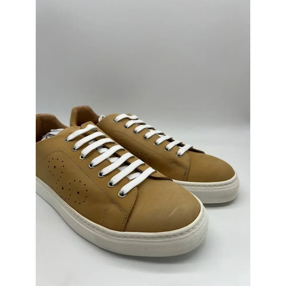 Bugatchi Solid Nubuck Leather Sneaker In Maple Size 10 NIB